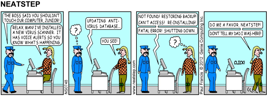 Neatstep office and parking comic strip series - link to album #08